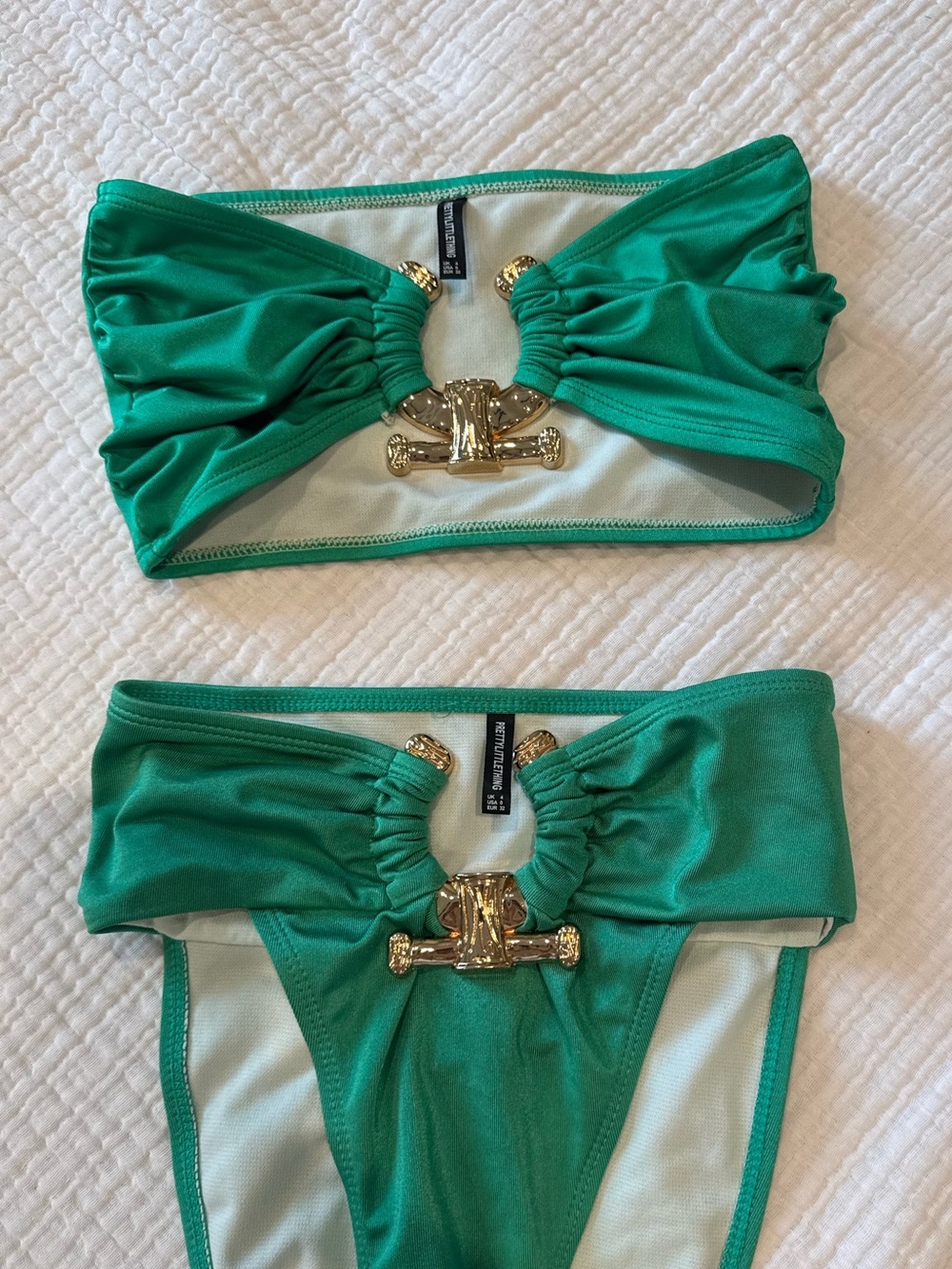 PLT Green Bandeau Bikini Set